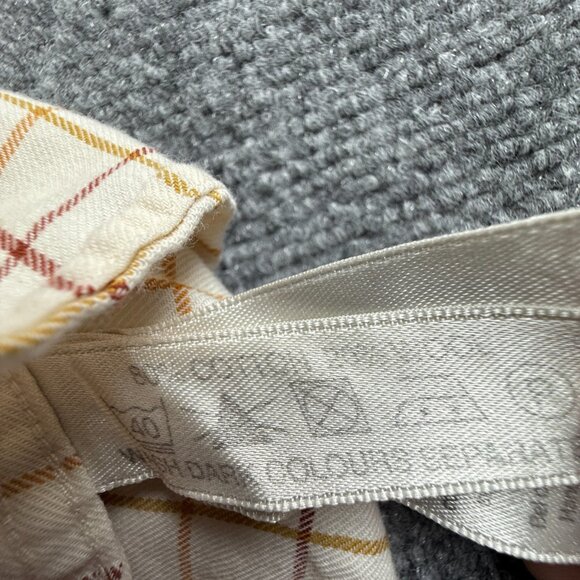 Viyella Brown Yellow 16 Check Button-Down Wool Cotton Short Sleeve Shirt Men - Picture 9 of 13